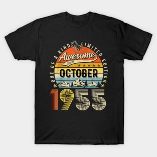 Awesome Since October 1955 Vintage 68th Birthday T-Shirt